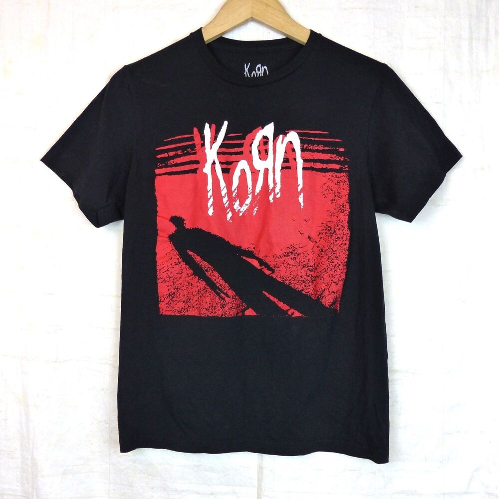 Korn T-Shirt Mens S Black Red Cover Graphic Nu Metal Band Tee Alternative Y2K